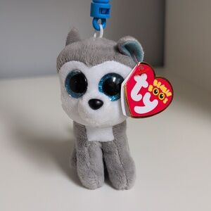 💜2/$20💜 Ty Beanie Boos Plush Keychain Clip "Slush" 4"